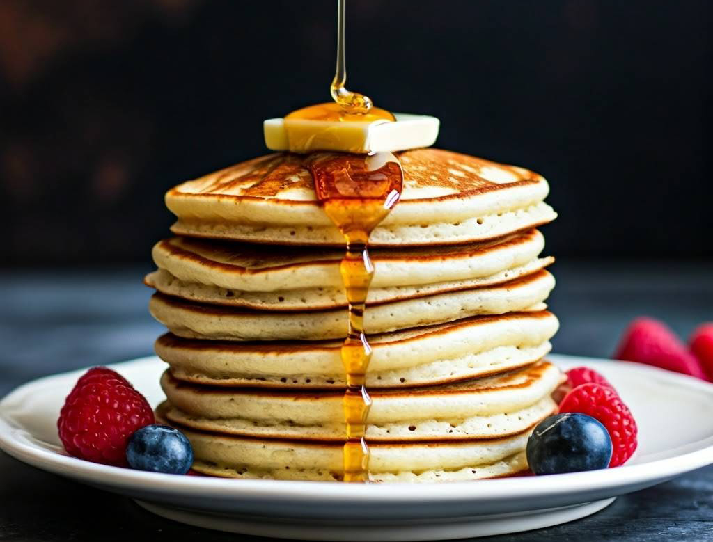 These classic buttermilk pancakes are light, fluffy, and incredibly easy to make. The slight tang from the buttermilk pairs perfectly with syrup, butter, or fresh fruits.