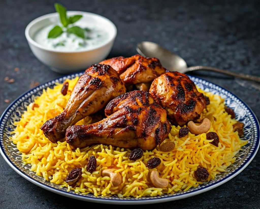 Kabsa, a beloved dish from the Arab world, is a one-pot wonder that combines aromatic basmati rice, tender chicken or lamb, and a blend of warm spices like cardamom, cinnamon, and cumin.