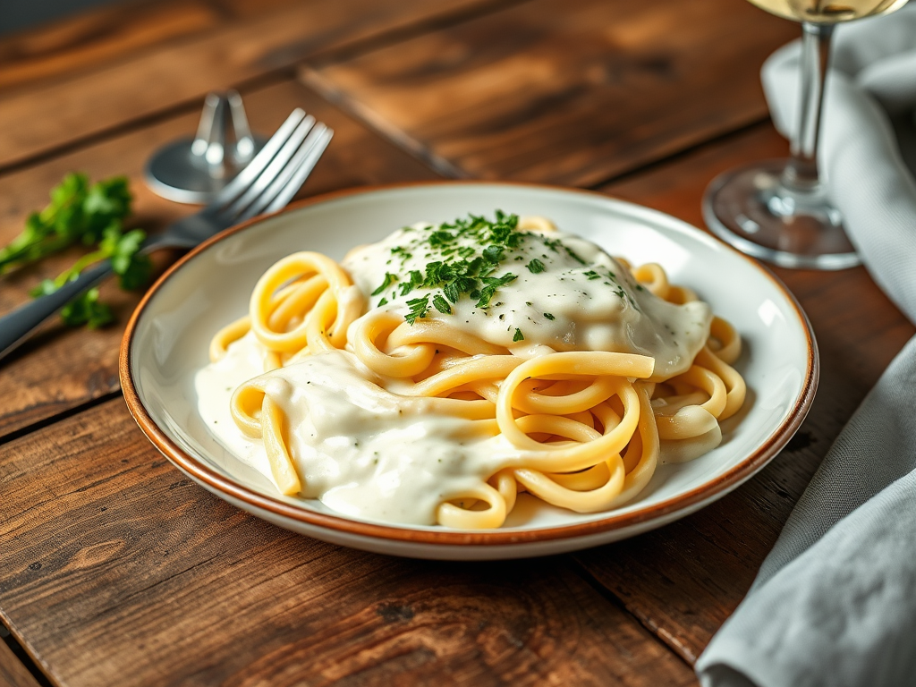 Pasta with Creamy Alfredo Sauce