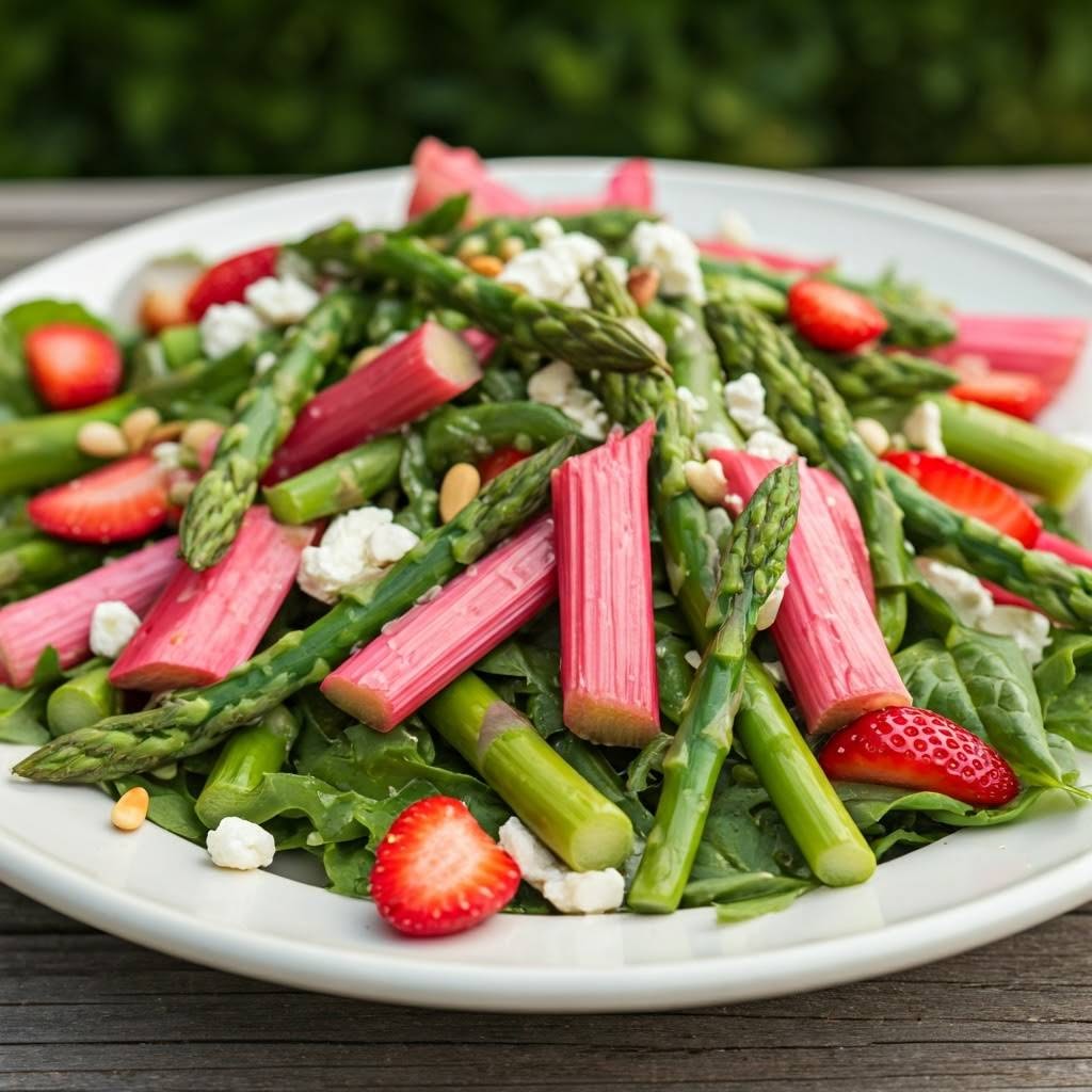 Asparagus & Rhubarb Salad