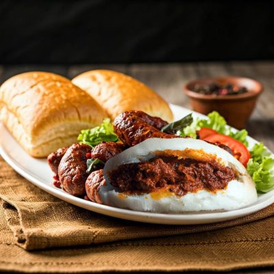 Goan Sausages Choris Pao - Traditional Goan sausages served with bread