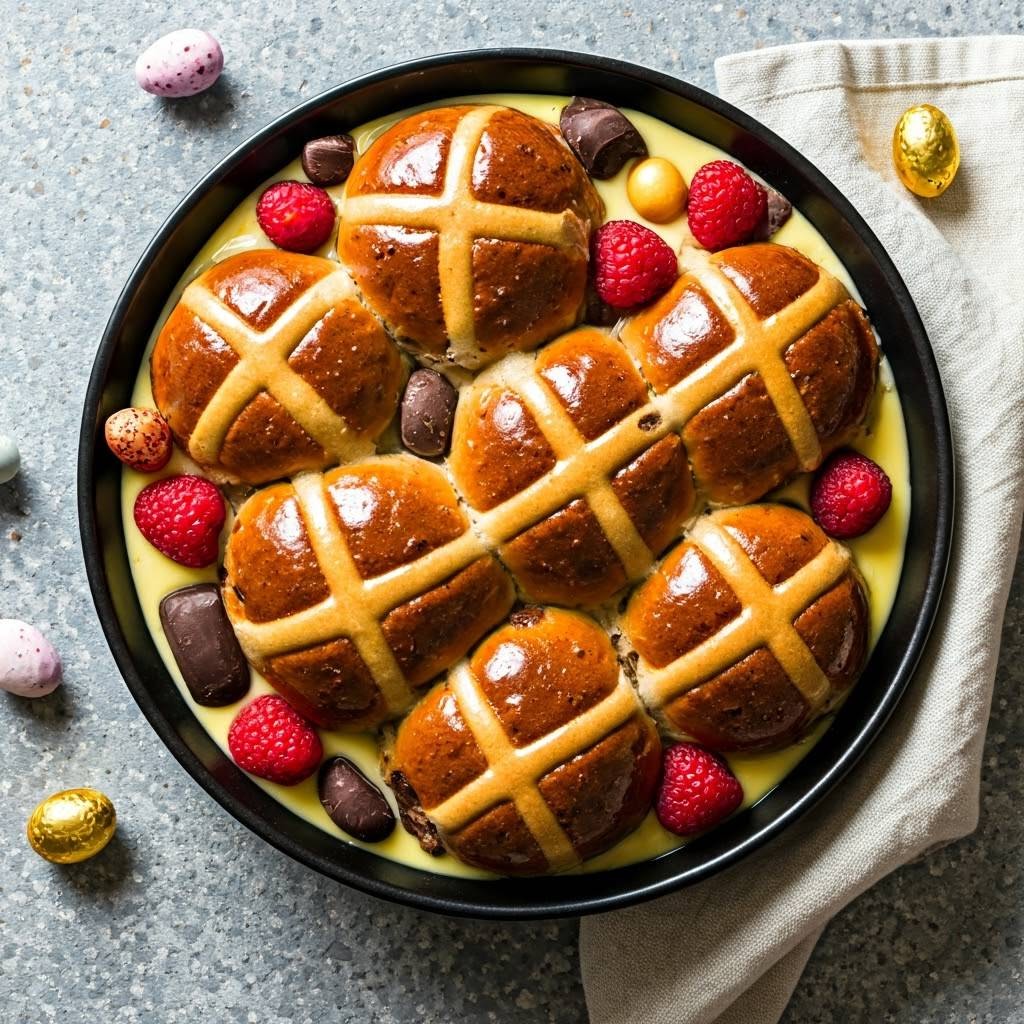 Hot Cross Bun Pudding