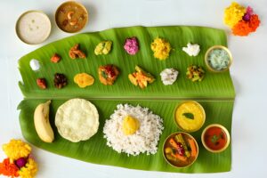 Onam Sadya – traditional Kerala vegetarian feast on a banana leaf